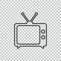 televisão ícone vetor ilustração dentro linha estilo isolado em isolado fundo. televisão símbolo para rede local projeto, logotipo, aplicativo, ui.