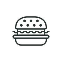hamburguer placa ícone dentro plano estilo. Hamburger vetor ilustração em branco isolado fundo. Hamburguer de queijo o negócio conceito.