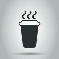 café, chá copo ícone dentro plano estilo. café caneca vetor ilustração em branco fundo. beber o negócio conceito.