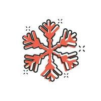 floco de neve ícone dentro quadrinho estilo. neve Floco inverno vetor desenho animado ilustração pictograma. Natal queda de neve enfeite o negócio conceito respingo efeito.