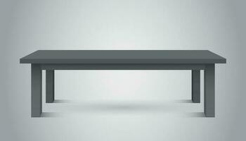vetor 3d mesa para objeto apresentação. esvaziar Sombrio topo mesa em cinzento fundo.