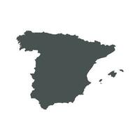 Espanha vetor mapa. Preto ícone em branco fundo.