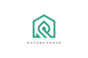 casa logotipo Projeto com natureza conceito vetor