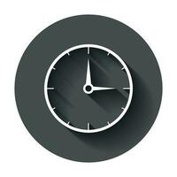 relógio contagem regressiva ícone dentro plano estilo. Tempo cronômetro vetor ilustração com grandes sombra. relógio o negócio conceito.