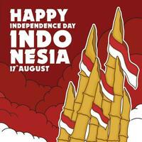 feliz independência dia Indonésia vetor