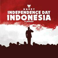 feliz dia da independência da Indonésia vetor