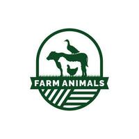 Fazenda animais logotipo Projeto vetor. gado logotipo vetor