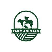 Fazenda animais logotipo Projeto vetor. gado logotipo vetor