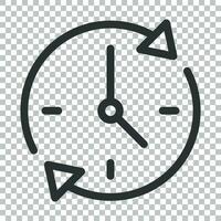relógio contagem regressiva ícone dentro plano estilo. Tempo cronômetro vetor ilustração em isolado fundo. relógio o negócio conceito.