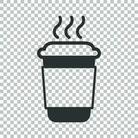café, chá copo ícone dentro plano estilo. café caneca vetor ilustração em isolado fundo. beber o negócio conceito.