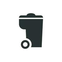 Lixo bin lixo ícone dentro plano estilo. Lixo balde vetor ilustração em branco isolado fundo. lixo cesta o negócio conceito.