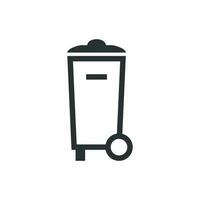 Lixo bin lixo ícone dentro plano estilo. Lixo balde vetor ilustração em branco isolado fundo. lixo cesta o negócio conceito.