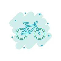 desenho animado colori bicicleta ícone dentro quadrinho estilo. bicicleta ilustração pictograma. bicicleta placa respingo o negócio conceito. vetor