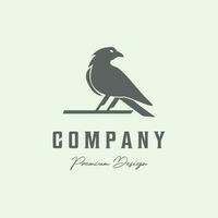 pássaro logotipo vintage ícone minimalista Projeto animal ilustração vetor