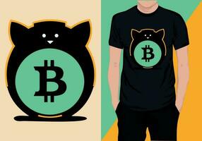 bitcoin e criptomoeda camiseta desenhos vetor