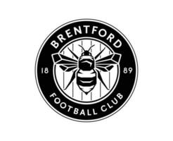 brentford clube logotipo Preto e branco símbolo premier liga futebol abstrato Projeto vetor ilustração