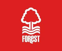 Nottingham floresta fc clube logotipo branco símbolo premier liga futebol abstrato Projeto vetor ilustração com vermelho fundo