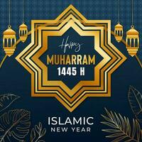 islâmico Novo ano muharram cumprimento fundo vetor
