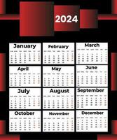 criativo moderno calendário modelo Projeto 2024 vetor