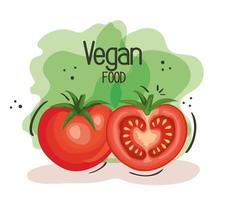 pôster de comida vegana com tomates vetor