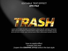 Lixo texto efeito, Fonte editável, tipografia, 3d texto. vetor modelo