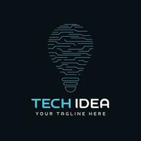 tecnologia idéia logotipo Projeto. inteligente lâmpada tecnologia logotipo Projeto. vetor