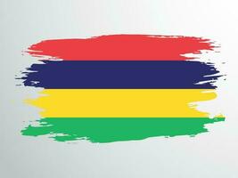 Maurícia bandeira pintado com uma escova vetor