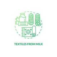 têxteis a partir de leite verde gradiente conceito ícone. caseína proteína. sustentável moda. eco amigáveis fibra idéia fino linha ilustração. isolado esboço desenhando vetor