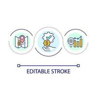 procurando acessível renda ciclo conceito ícone. alugando barato apartamento abstrato idéia fino linha ilustração. em forma orçamento. habitação mercado. isolado esboço desenho. editável acidente vascular encefálico vetor