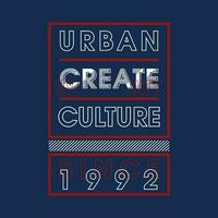 urbano crio cultura slogan gráfico, tipografia projeto, moda t camisa, vetor ilustração