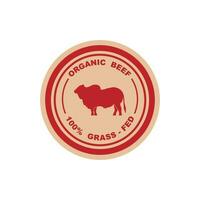 retrô vintage fazenda gado angus gado carne emblema rótulo vetor de design de logotipo