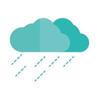 nuvem de chuva cai estilo de ícone plano de tempo vetor