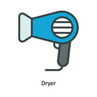secador vetor preencher esboço ícone Projeto ilustração. cozinha e casa símbolo em branco fundo eps 10 Arquivo
