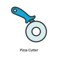 pizza cortador vetor preencher esboço ícone Projeto ilustração. cozinha e casa símbolo em branco fundo eps 10 Arquivo