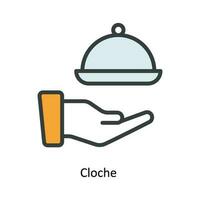 cloche vetor preencher esboço ícone Projeto ilustração. cozinha e casa símbolo em branco fundo eps 10 Arquivo