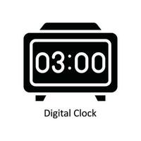 digital relógio vetor sólido ícone Projeto ilustração. cozinha e casa símbolo em branco fundo eps 10 Arquivo