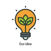 eco idéia vetor preencher esboço ícone Projeto ilustração. natureza e ecologia símbolo em branco fundo eps 10 Arquivo