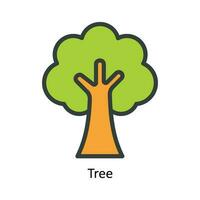 árvore vetor preencher esboço ícone Projeto ilustração. natureza e ecologia símbolo em branco fundo eps 10 Arquivo