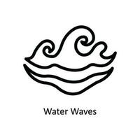 água ondas vetor esboço ícone Projeto ilustração. natureza e ecologia símbolo em branco fundo eps 10 Arquivo