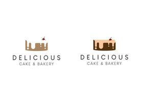 logotipo de bolo doce ícone de logotipo de cupcake vetor