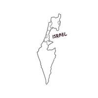 mão desenhado rabisco mapa do Israel. vetor ilustração