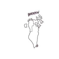 mão desenhado rabisco mapa do bahrein. vetor ilustração