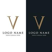 inicial v mínimo carta logotipo modelo Projeto com moderno e luxo geométrico forma.logotipo para negócios, marca, negócios da empresa cartão ou identidade e moda. vetor