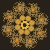 mandala dourado cor vetor, padrão, projeto, fundo, flor, arte, mão, abstrato, casamento, ilustração, ioga, floral, modelo, Índia, silhueta, indiano, asiático, fronteira, tatuagem vetor