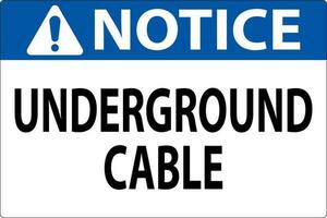 aviso prévio placa subterrâneo cabo em branco bacground vetor