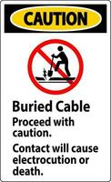 Cuidado placa enterrado cabo, Continuar com Cuidado, contato vai causa eletrocussão ou morte vetor