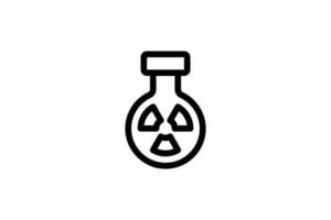 nuclear garrafa ícone poluição linha estilo livre vetor