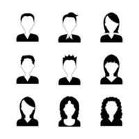 silhuetas de rostos de grupos de empresários vetor