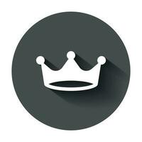 coroa diadema vetor ícone dentro plano estilo. realeza coroa ilustração com grandes sombra. rei, Princesa realeza conceito.