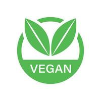 vegano rótulo crachá vetor ícone dentro plano estilo. vegetariano carimbo ilustração em branco isolado fundo. eco natural Comida conceito.